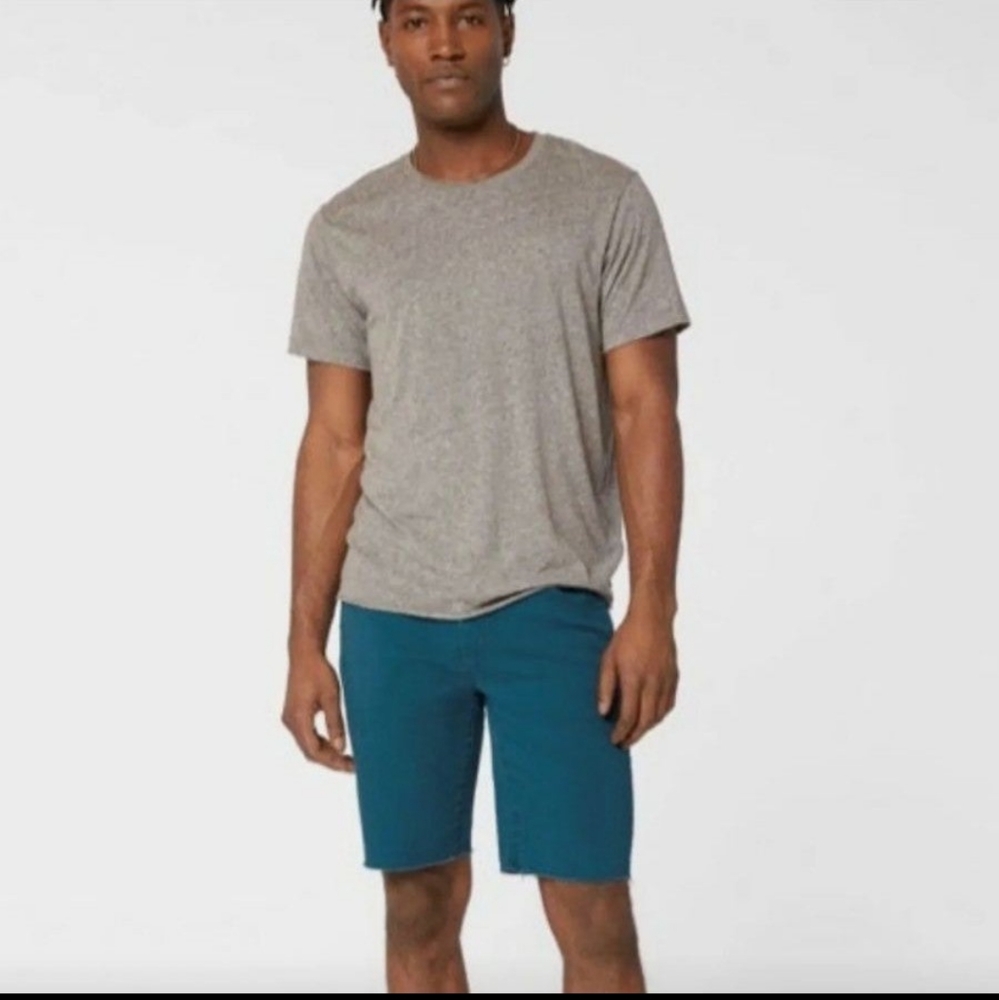 J Brand Eli Cut Off Short Relaxed Fit Leegin Blue Green Cotton Shorts Denim 40